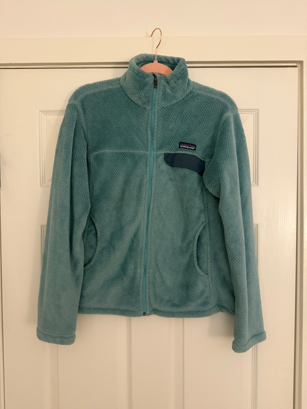 Patagonia Light Teal Sherpa Fleece Pullover